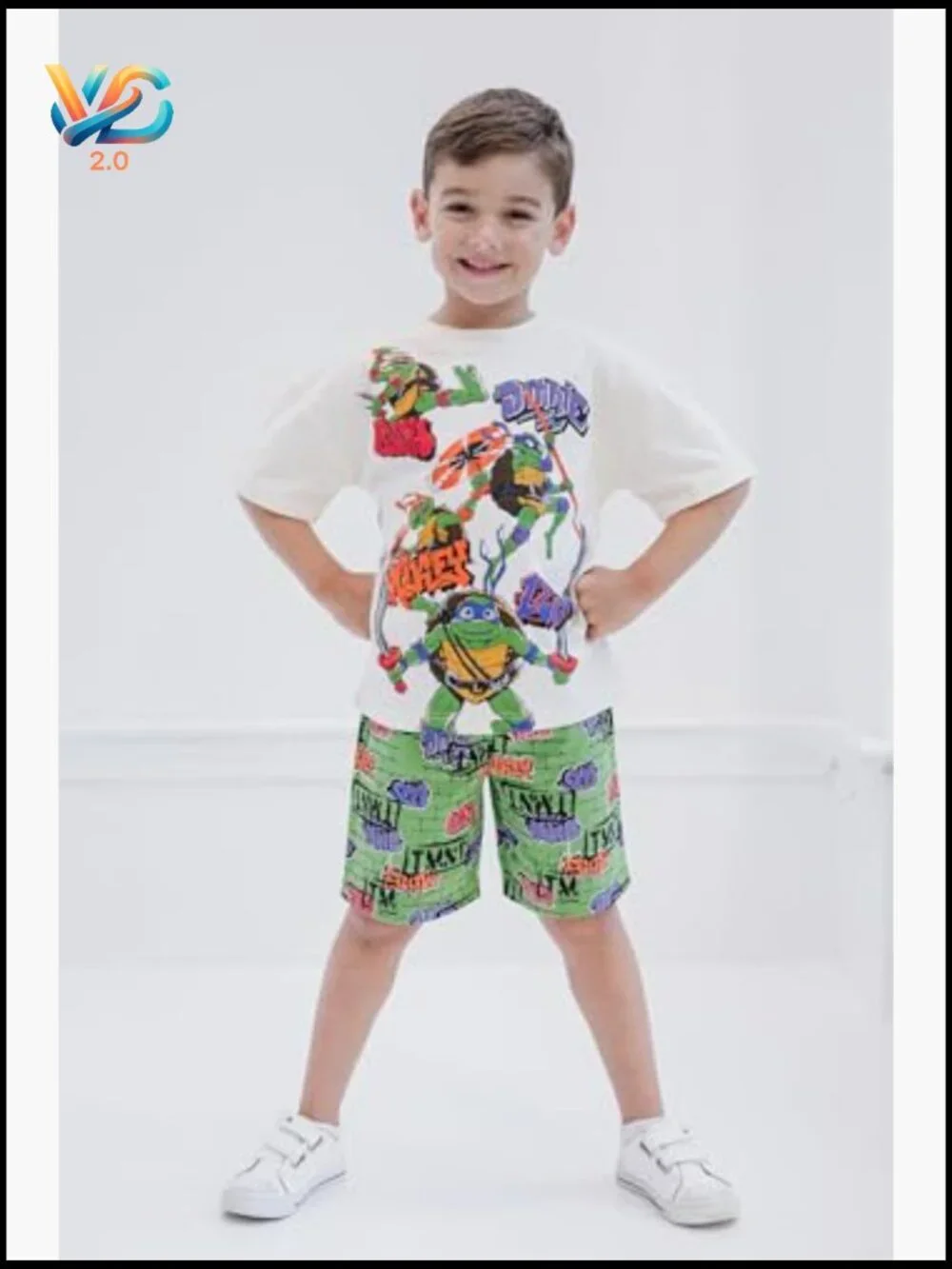 Ninja Turtles T-Shirt and Shorts Outfit Set for Boys Toddler to Big Kid